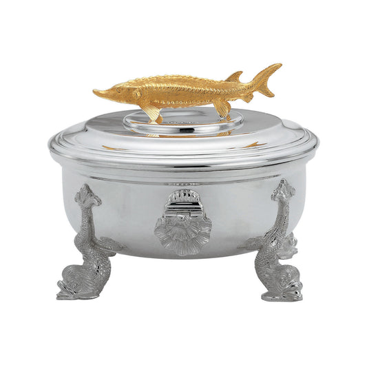 Dish - Caviar Plain (Partial Gilt)